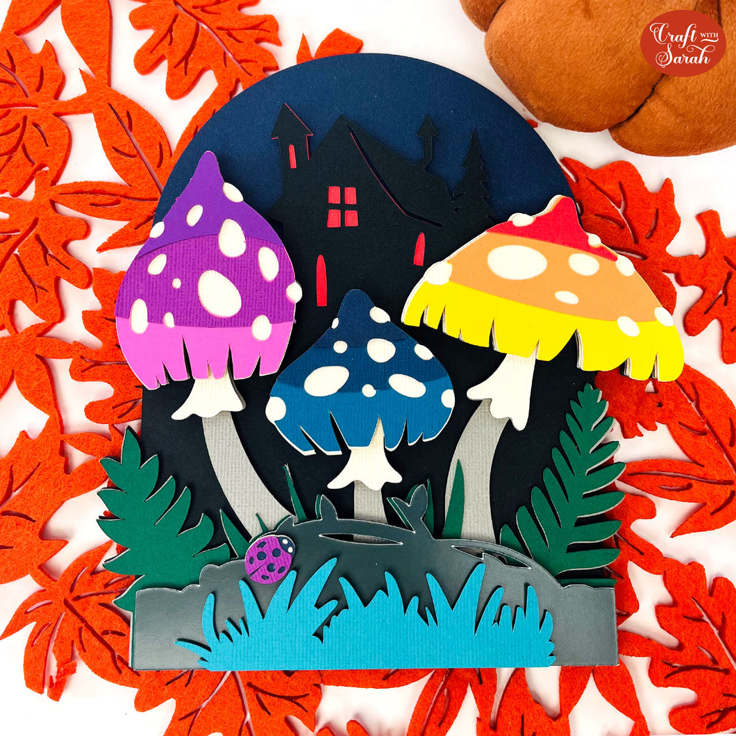 Spooky Toadstools SVG | Layered Halloween Mushrooms Cutting File