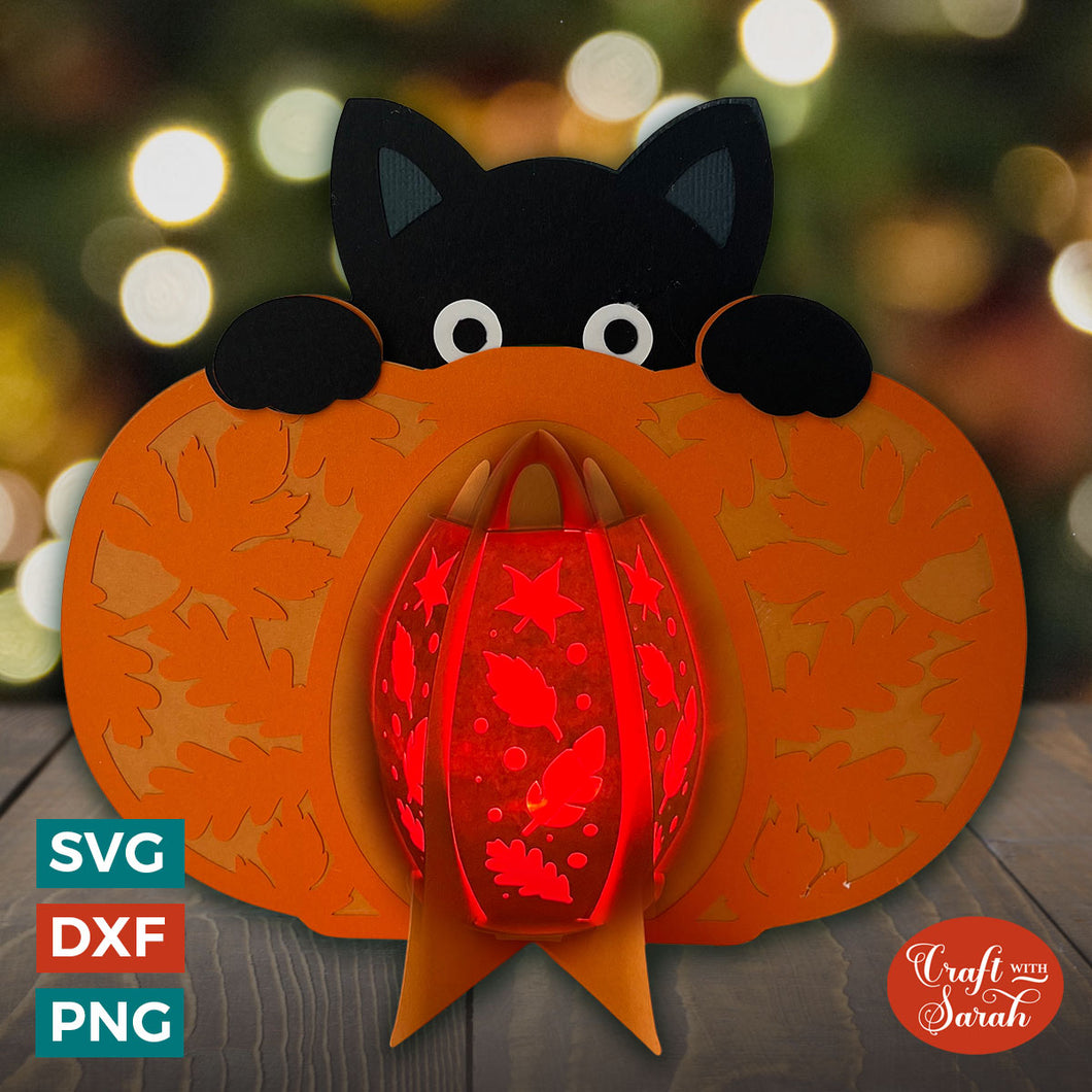 Pumpkin Cat Lantern SVG