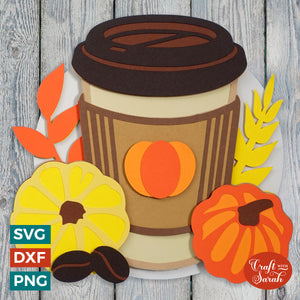 Pumpkin Spice Latte SVG | Layered Fall Coffee Cut Files