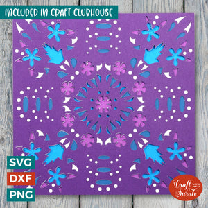 Flower Quilt Card SVG | Layered Quilt Greetings Card Cutting File