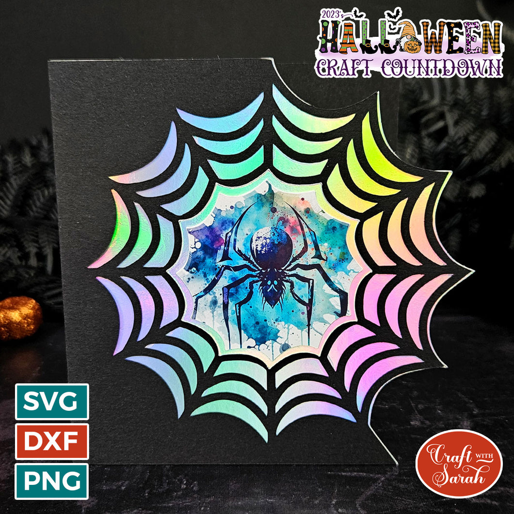 Spider Web Shaped Halloween Card
