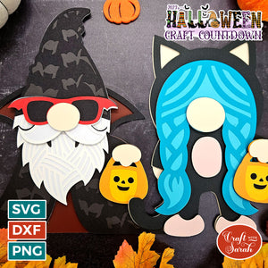 Trick or Treat Gnomes SVG | Pair of Halloween Dress Up Gnomes
