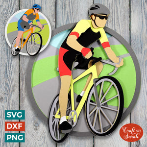 Cycling SVG | Male & Female Road Bike Cut Files