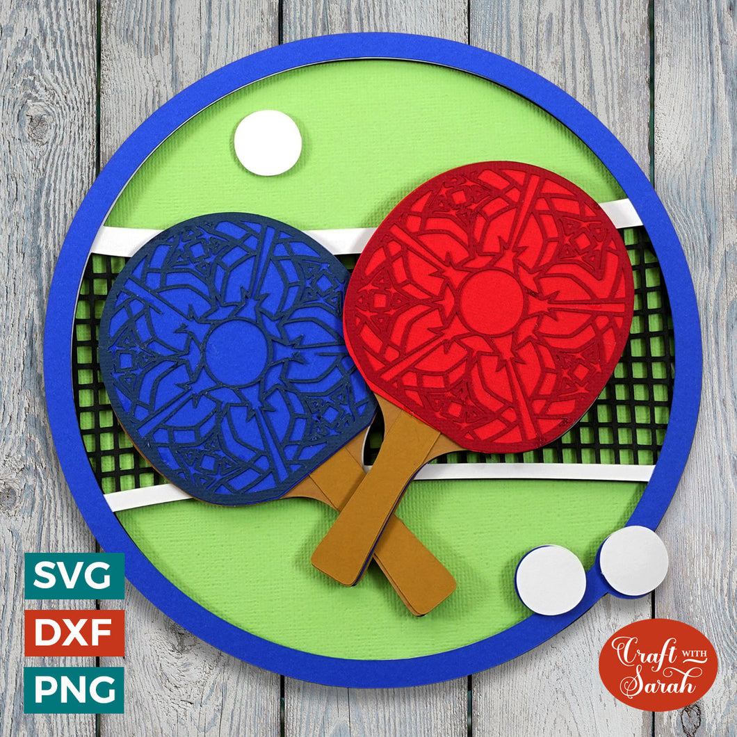 Table Tennis SVG | 3D Layered Ping Pong Game Cut Files