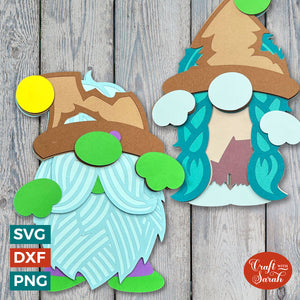 Zombie Gnome SVGs | Male & Female Halloween Gnome Cutting Files