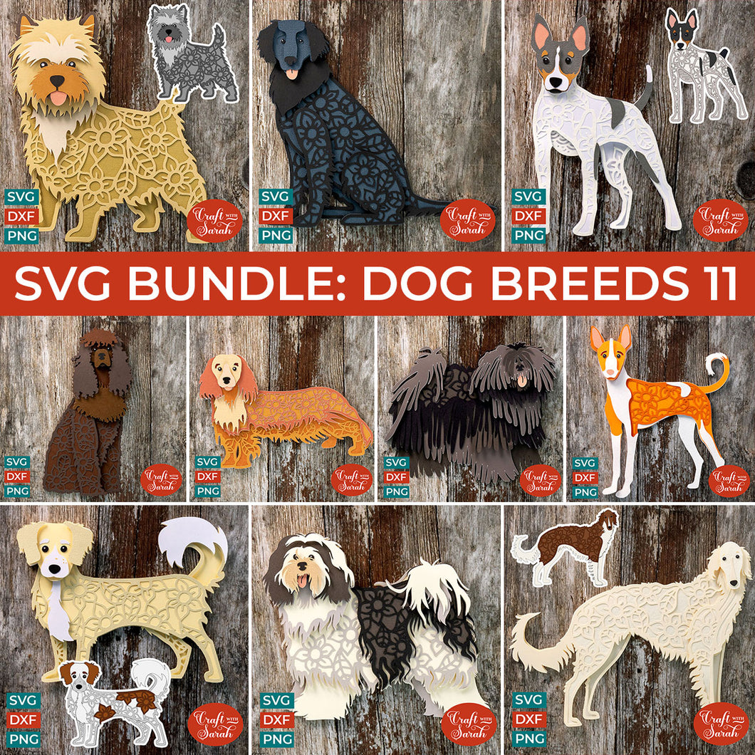 SVG BUNDLE: Layered Dog Breeds Part 11