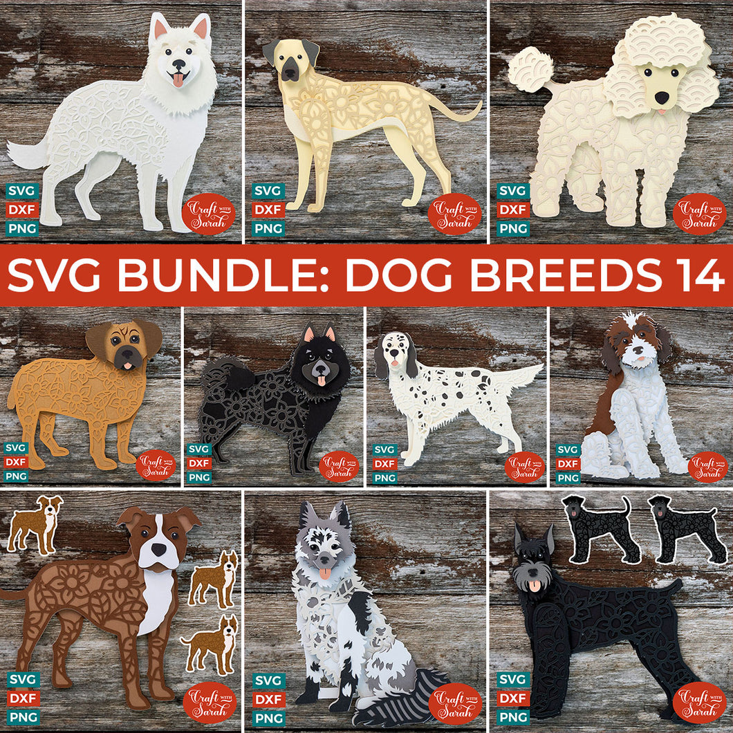 SVG BUNDLE: Layered Dog Breeds Part 14