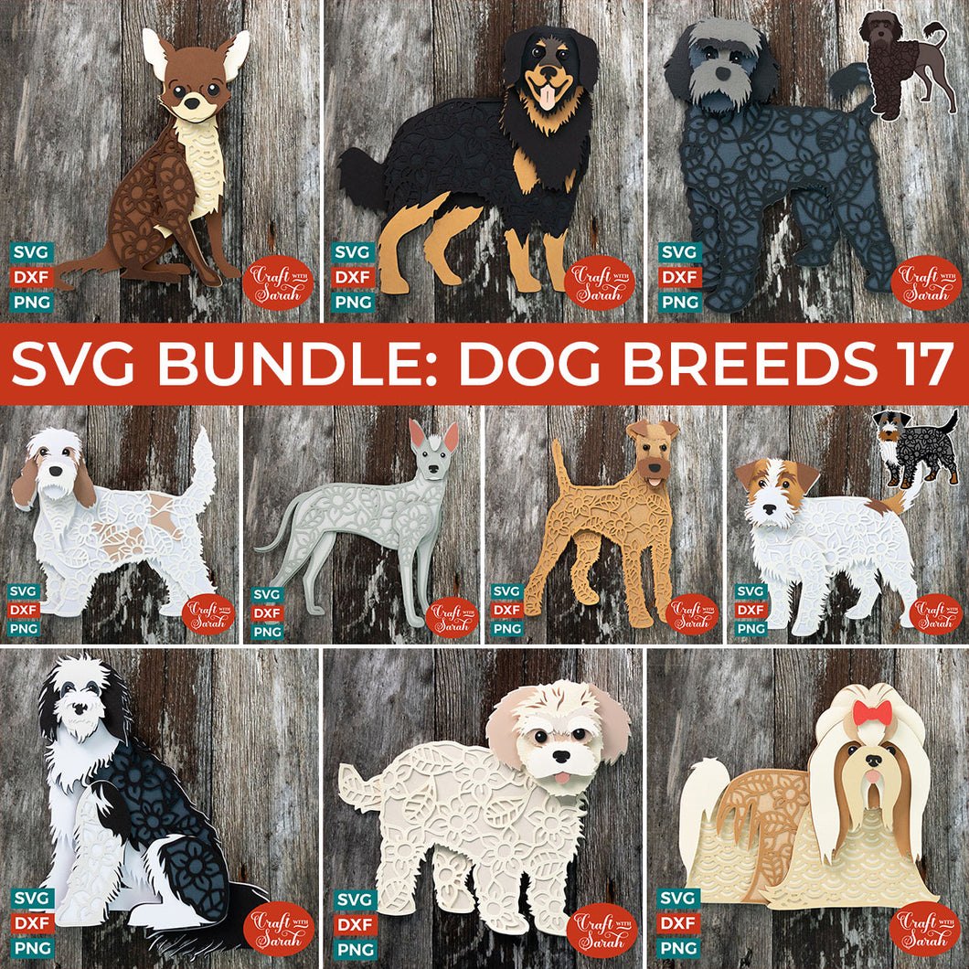 SVG BUNDLE: Layered Dog Breeds Part 17
