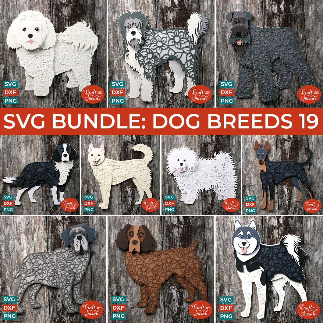 SVG BUNDLE: Layered Dog Breeds Part 19