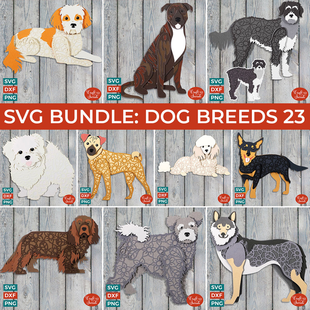 SVG BUNDLE: Layered Dog Breeds Part 23