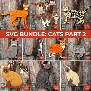 SVG BUNDLE: Layered Cats Part 2