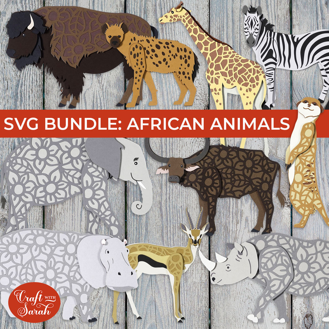 SVG BUNDLE: Layered African Animals
