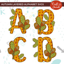 Load image into Gallery viewer, Autumn Layered Alphabet | A-Z &amp; 0-9 Alphabet SVGs

