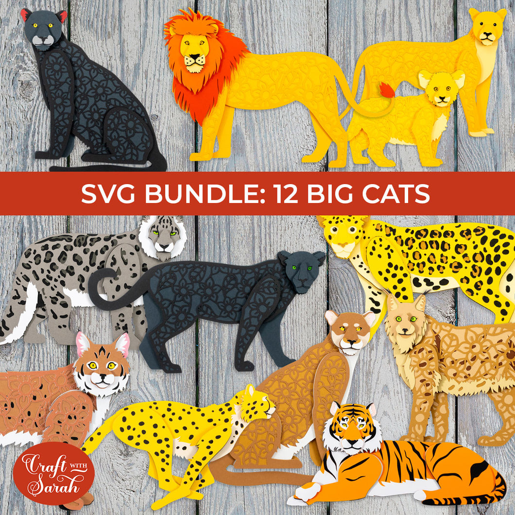 SVG BUNDLE: Layered Big Cats