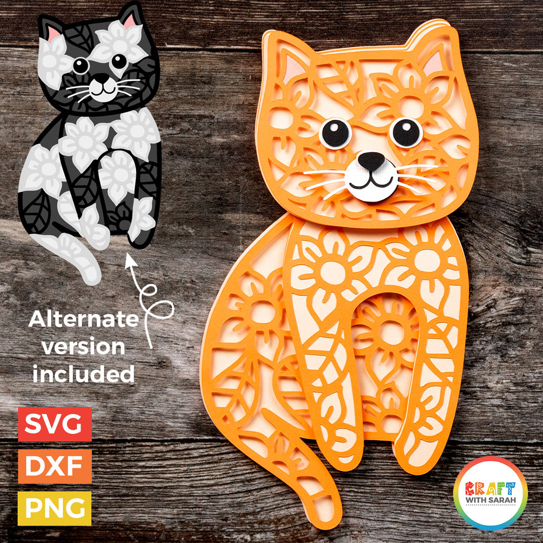 Cat Layered SVG | Layered Shorthaired Cat Cutting File
