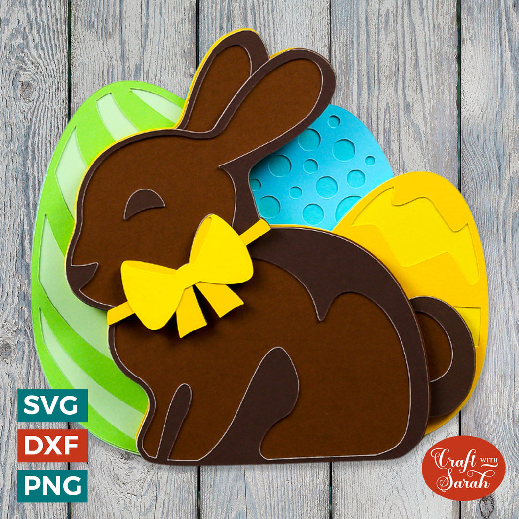 Chocolate Bunny SVG File | Layered Easter Rabbit Cutting File