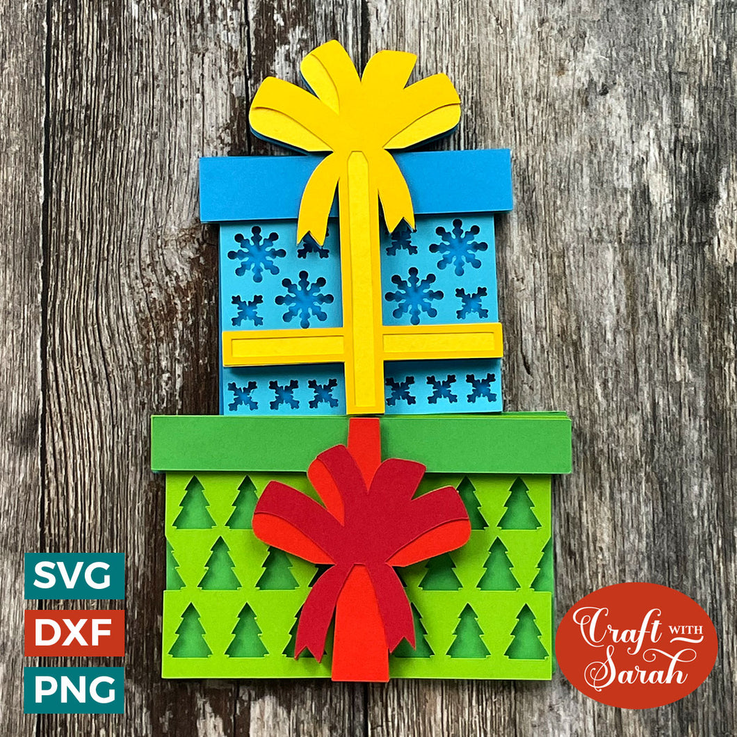Christmas Gifts SVG | Layered Christmas Presents Cutting File