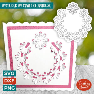 Flower Circle Paper Cut Card | Cut & Tuck Greetings Card 8