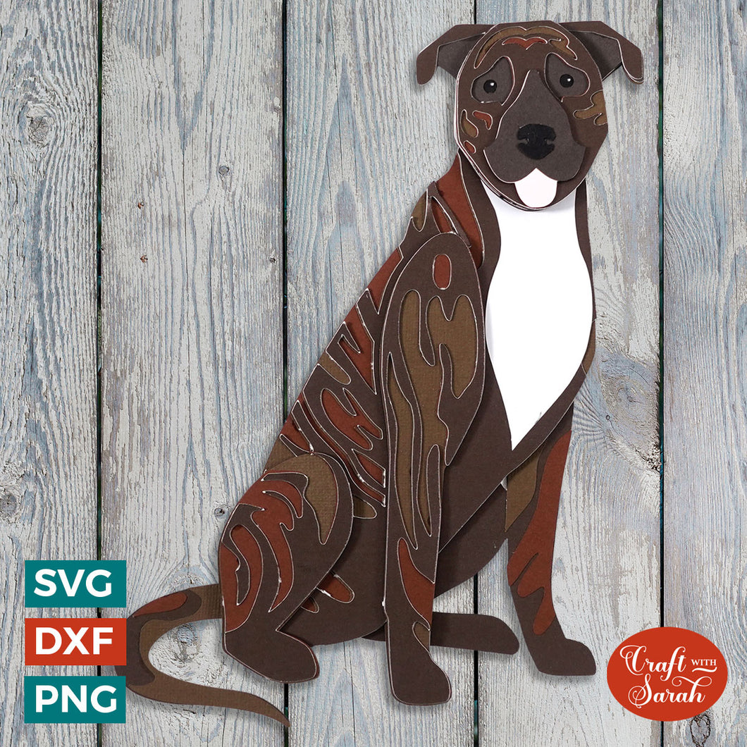 Tennessee Treeing Brindle SVG | Layered Cur Dog Cutting File