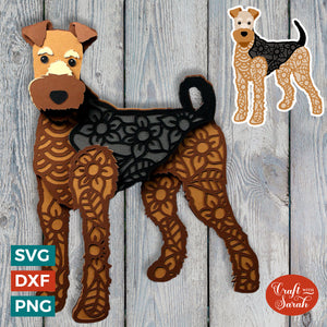 Airedale Terrier Dog SVG | Welsh Terrier, Lakeland Terrier, Bingley Terrier