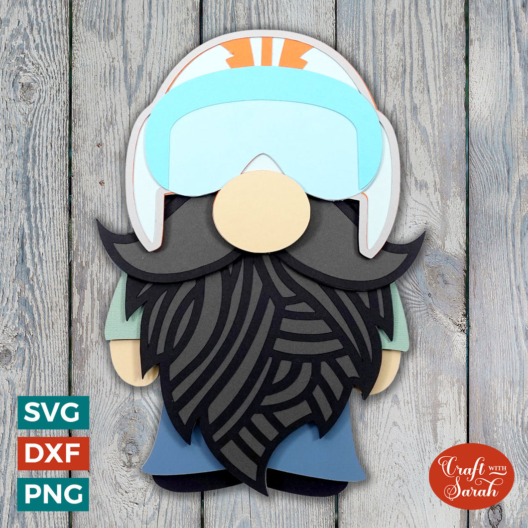 Airforce Pilot Gnome SVG | Male Airforce Pilot Gnome Cut File