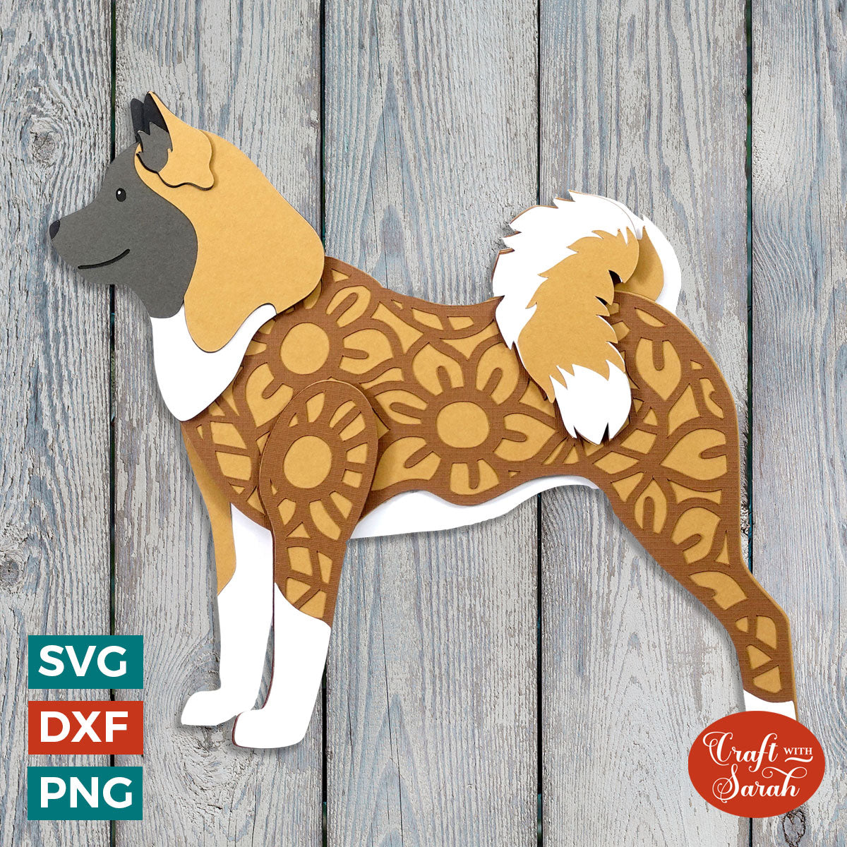 Akita SVG | Layered Akita Cutting File – Craft with Sarah