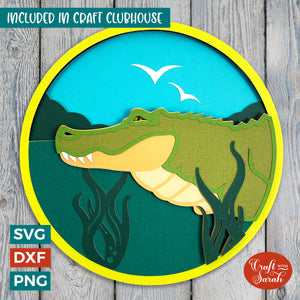Alligator SVG | 3D Layered Florida Alligator Cutting File