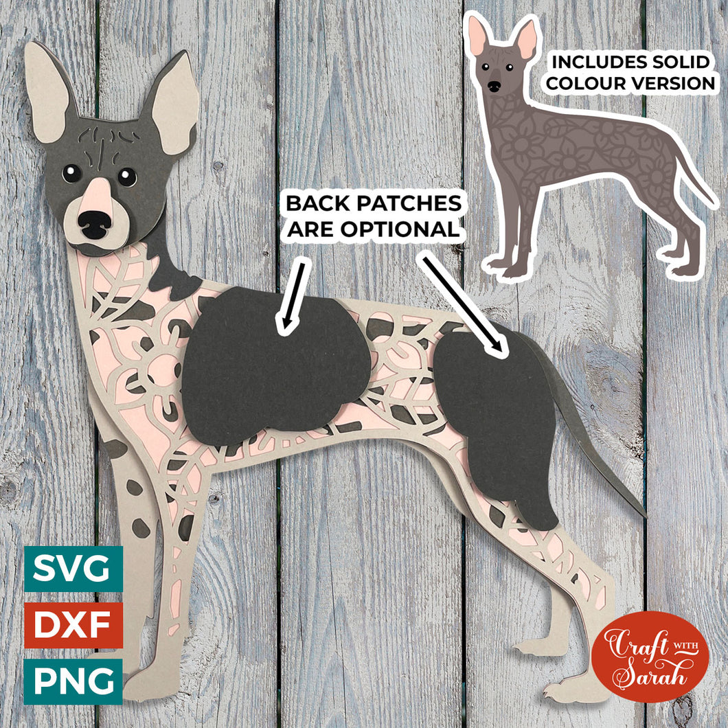 American Hairless Terrier SVG | Layered Hairless Dog Cutting File