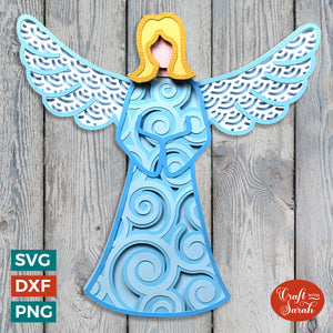 Christmas Angel SVG | Layered Mandala Angel Cutting File