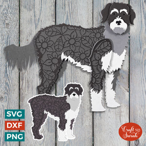 Aussiedoodle SVG | Layered Aussiepoo Dog Cutting File