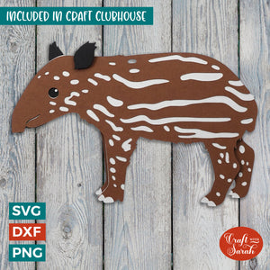 Tapir Baby  SVG | 3D Layered Tapir Baby Rainforest Animal SVG