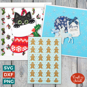 3 Christmas Cuttable Backgrounds | Christmas Pattern SVGs