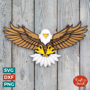 Bald Eagle In Flight SVG | Layered Bald Eagle Cutting File