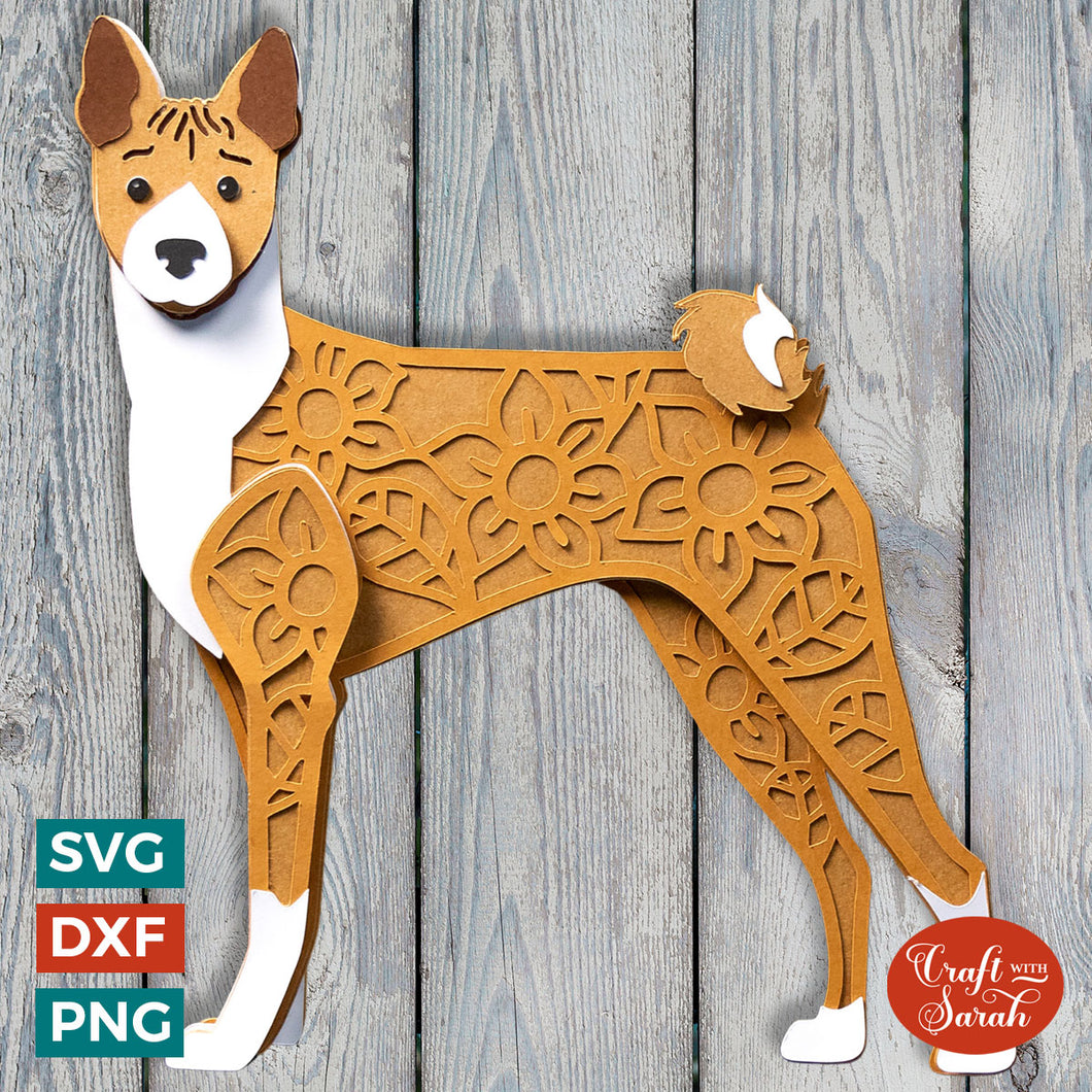 Basenji SVG | Layered Basenji Dog Cutting File