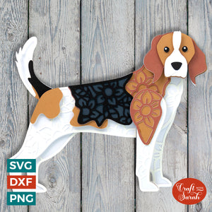 Beagle Dog SVG | Layered Beagle Cutting File