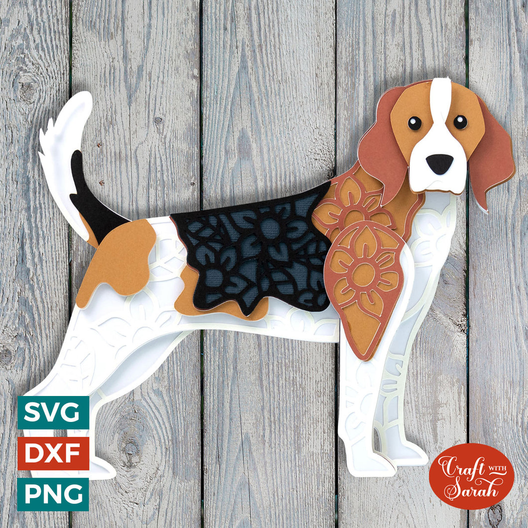 Beagle Dog SVG | Layered Beagle Cutting File