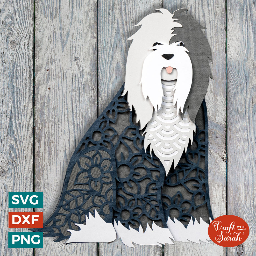Bearded Collie SVG | Layered Bearded Collie Dog Cutting File