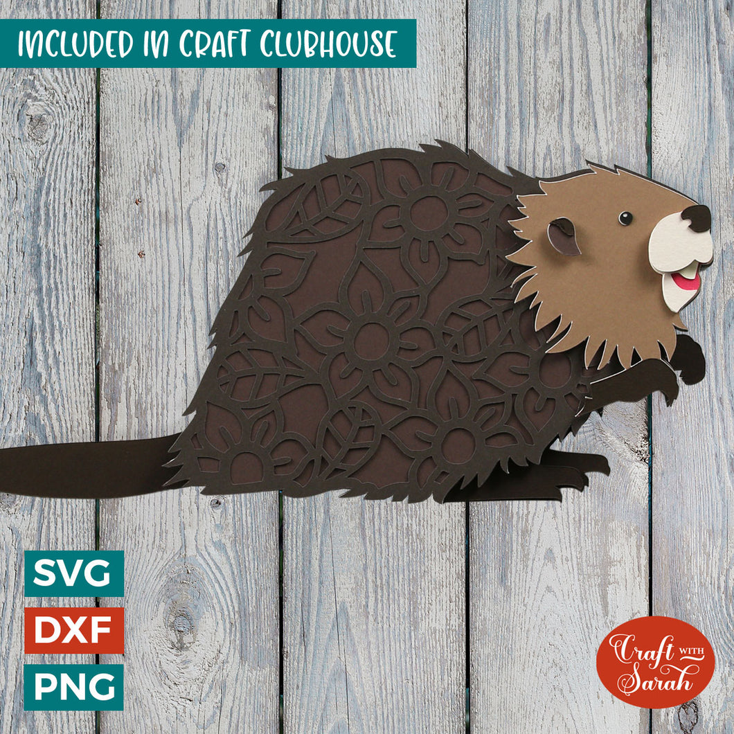 Beaver SVG | Layered Woodland Beaver Cutting File