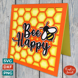 Bee Happy Greetings Card Cutting File
