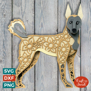 Belgian Malinois SVG | Layered Belgian Malinois Dog Cutting File