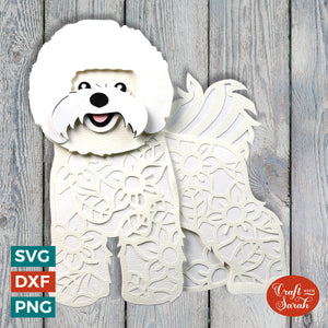 Bichon Frise Dog SVG | Layered Bichon Frise Dog Cutting File