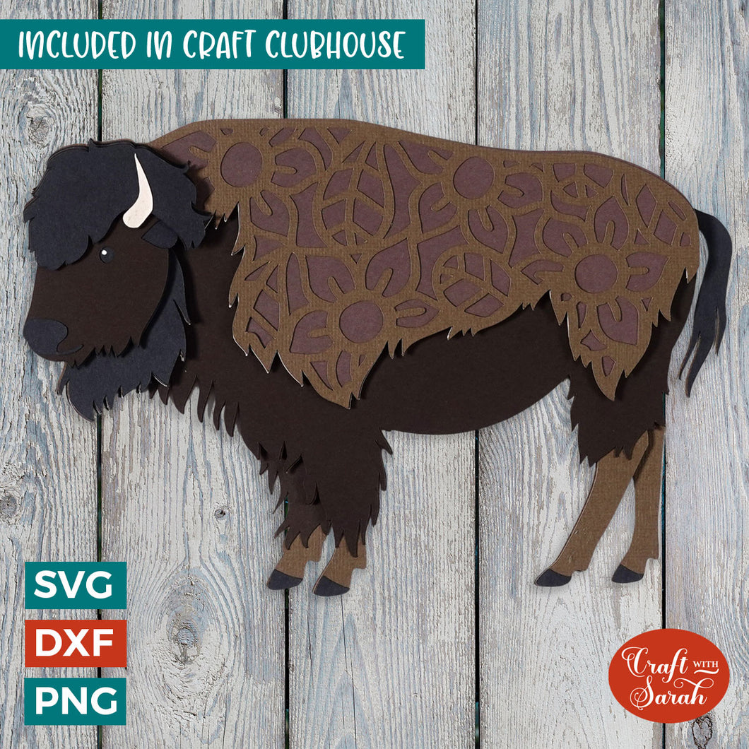 Bison SVG | 3D Layered Bison African Animal SVG