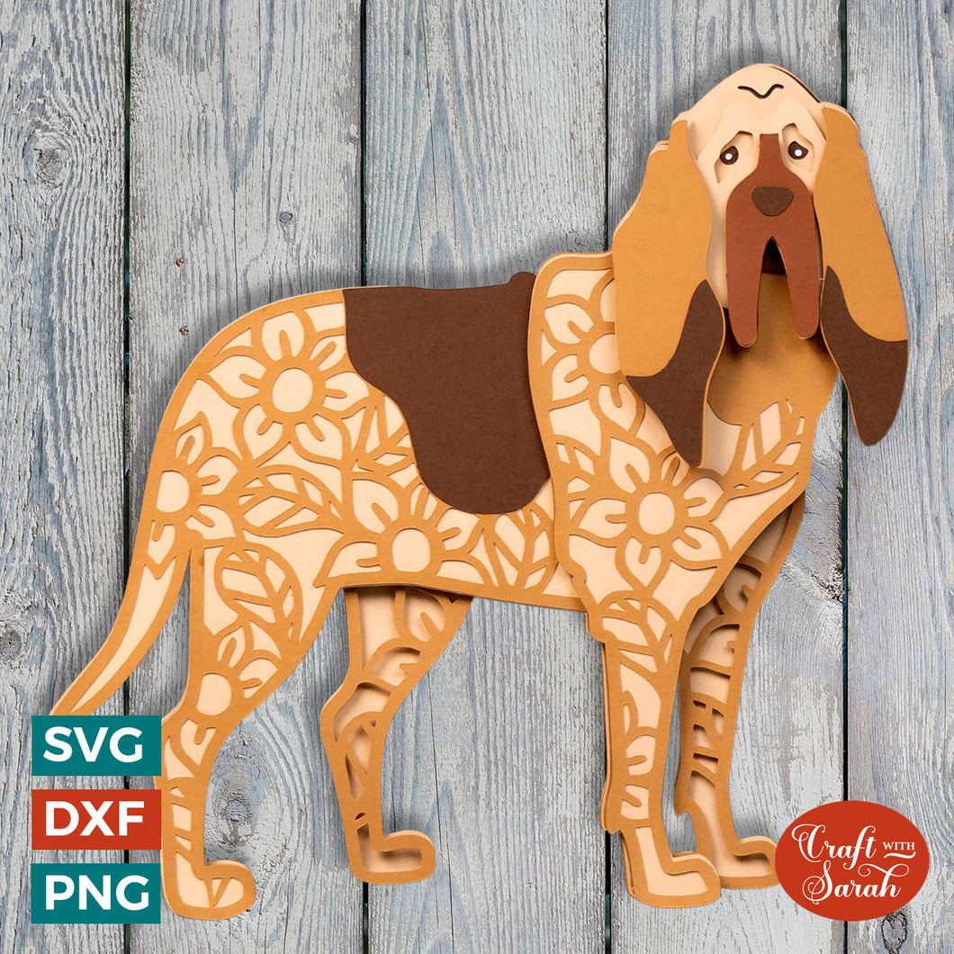 Bloodhound SVG | Layered Bloodhound Dog Cutting File