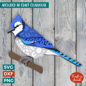 Blue Jay Bird SVG | Layered Blue Jay Cutting File
