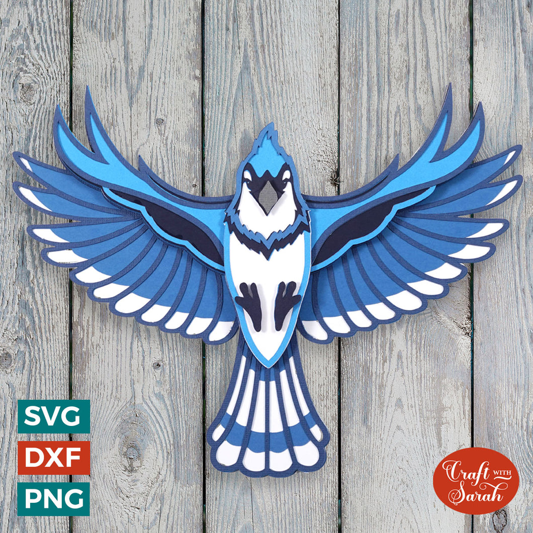 Blue Jay In Flight SVG | Layered Blue Jay Cutting File