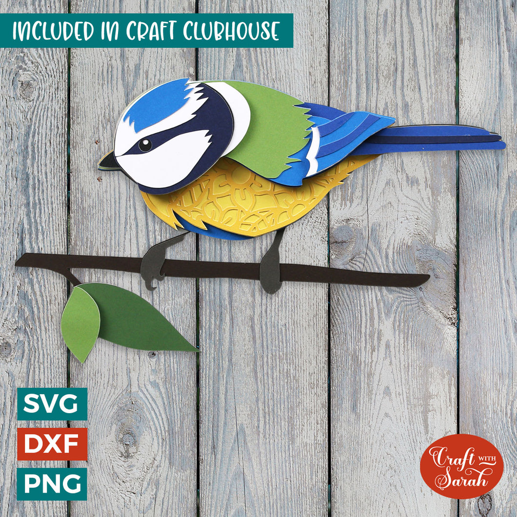 Blue Tit SVG | Layered British Bluetit Bird Cutting File