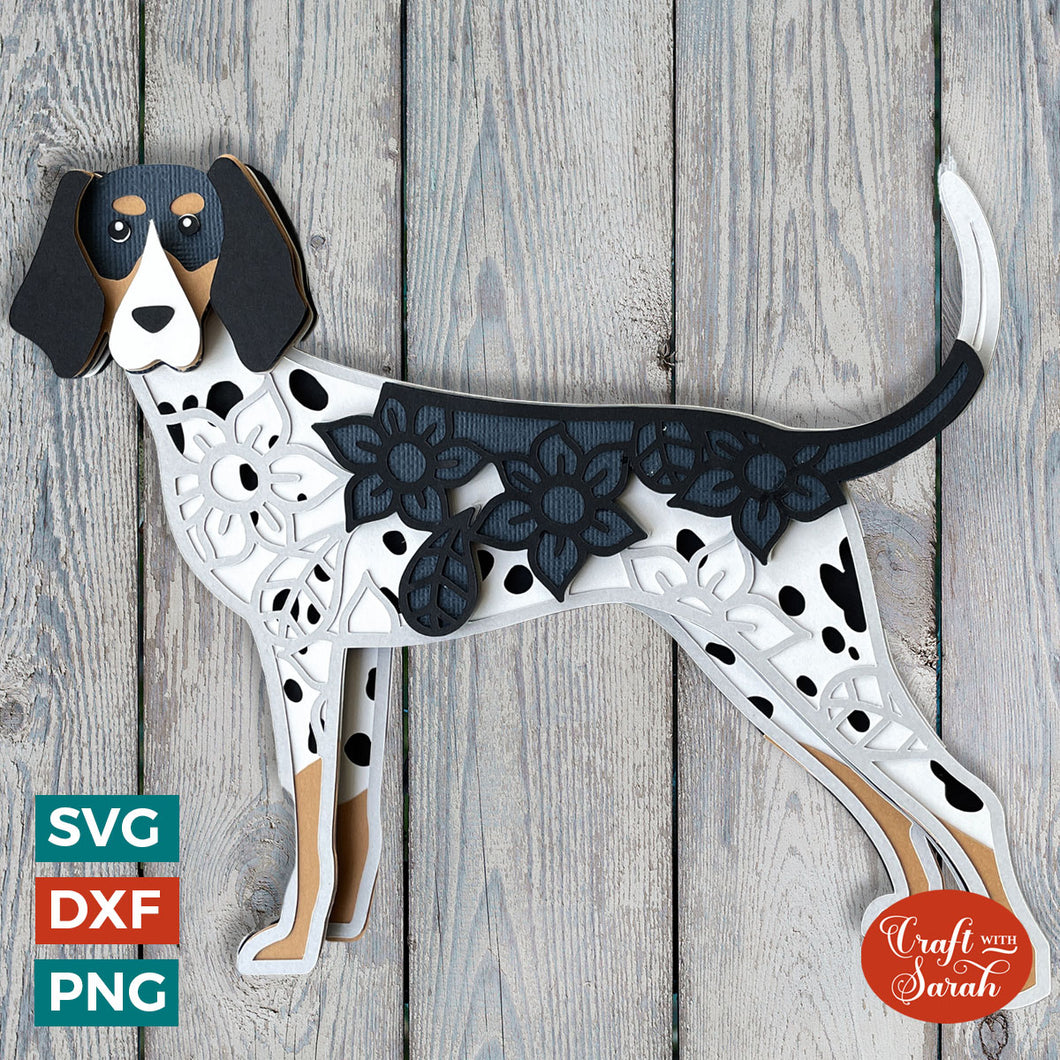 Bluetick Coonhound SVG | Layered Hound Dog Cutting File