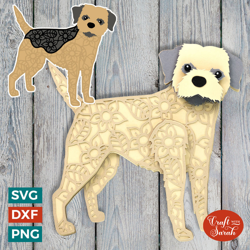 Border Terrier Dog SVG | Layered Border Terrier Cutting File