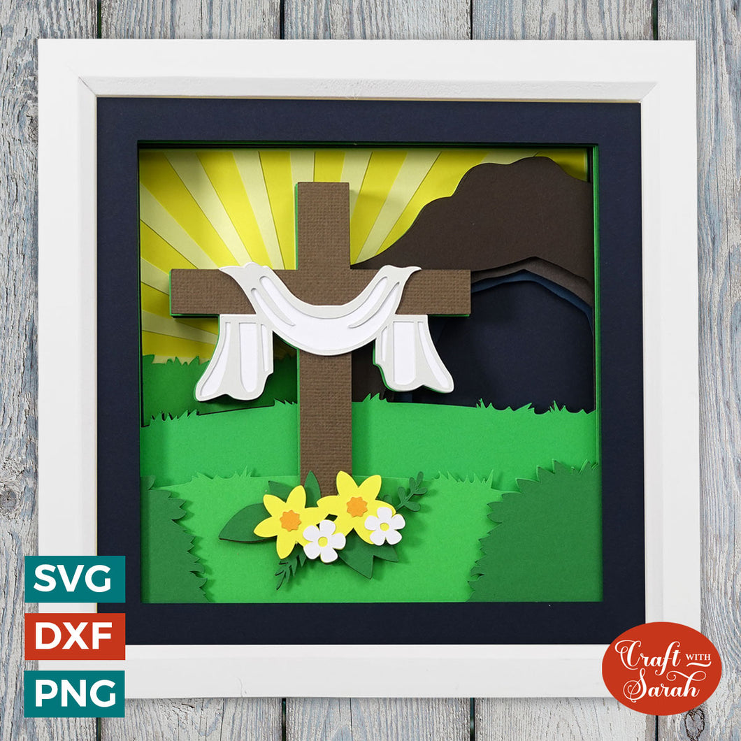 Easter Cross SVG | Cross & Cave Easter Shadow Box