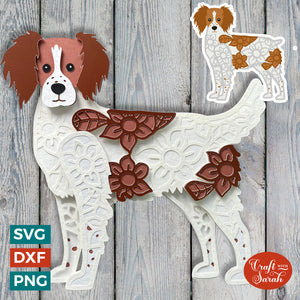 Brittany Spaniel SVG | Layered Brittany Spaniel Dog Cutting File